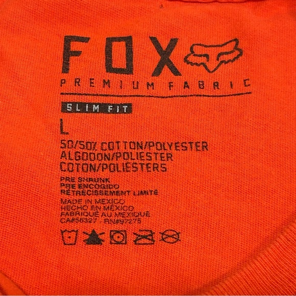 Fox Racing Mens T-Shirt Slim Fit Graphic T-Shirt Orange, Size Large - Picture 5 of 6